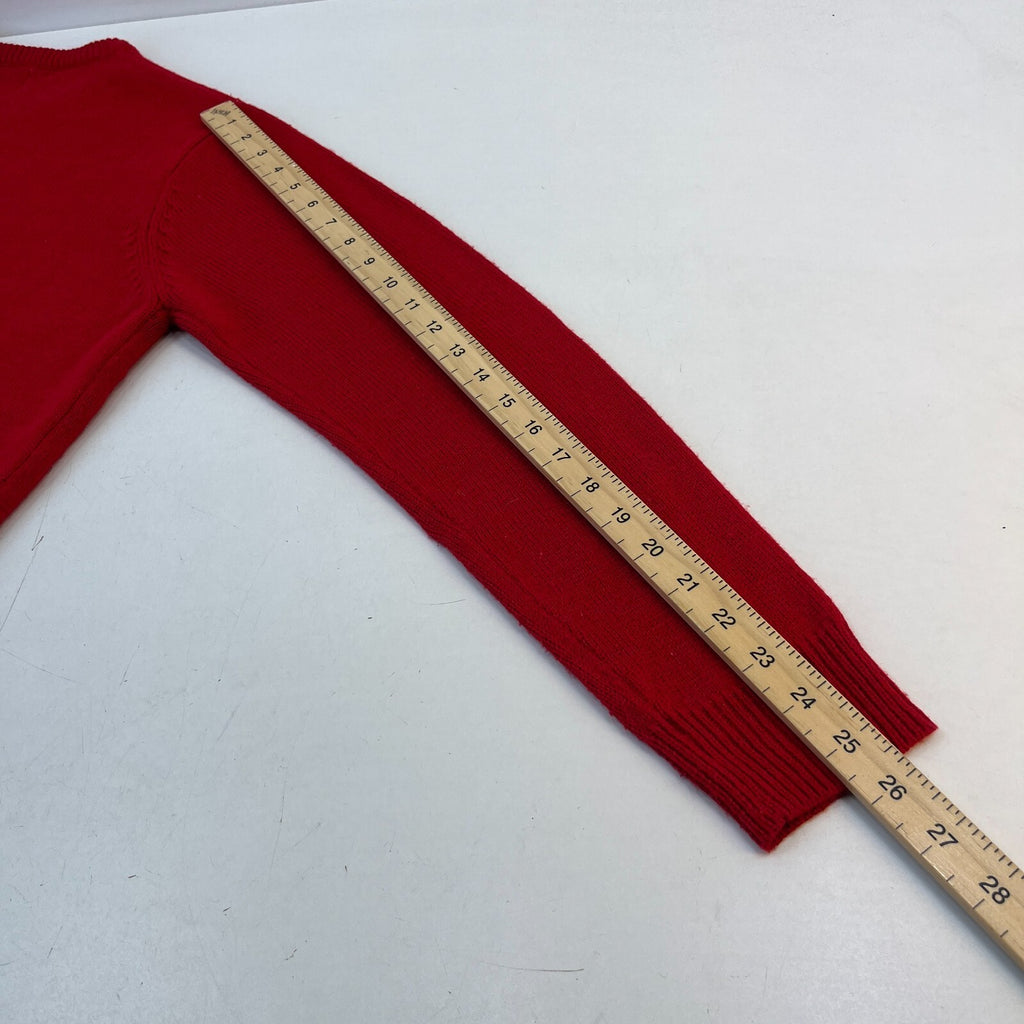 Women's Polar Bear with Bobble Christmas Jumper in Red Knit Sweater size Large