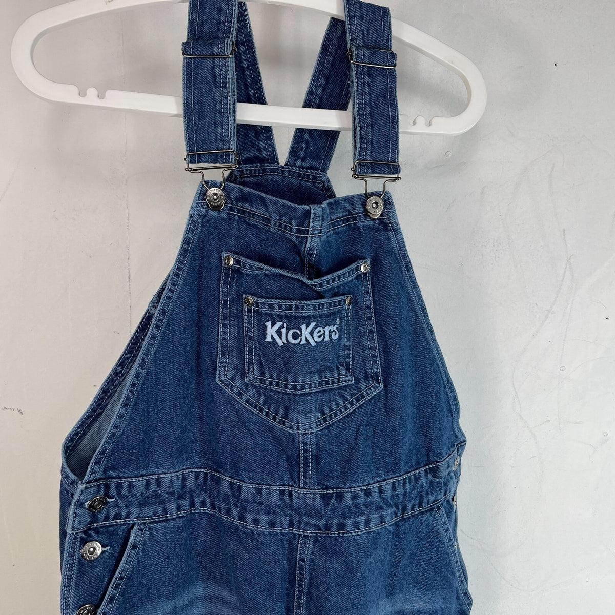 Kickers Classics Baggy Denim Dungarees Overalls Mid Blue Wash size 30 L31" BNWT