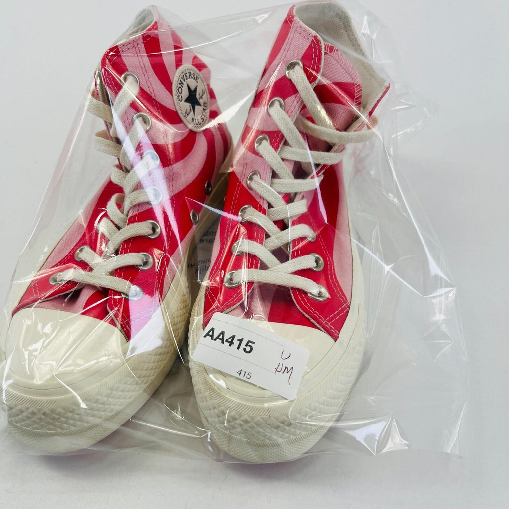 Converse All Star Chuck Taylor Hi-Top Pink/Red Strawberry Swirl Trainers UK 3