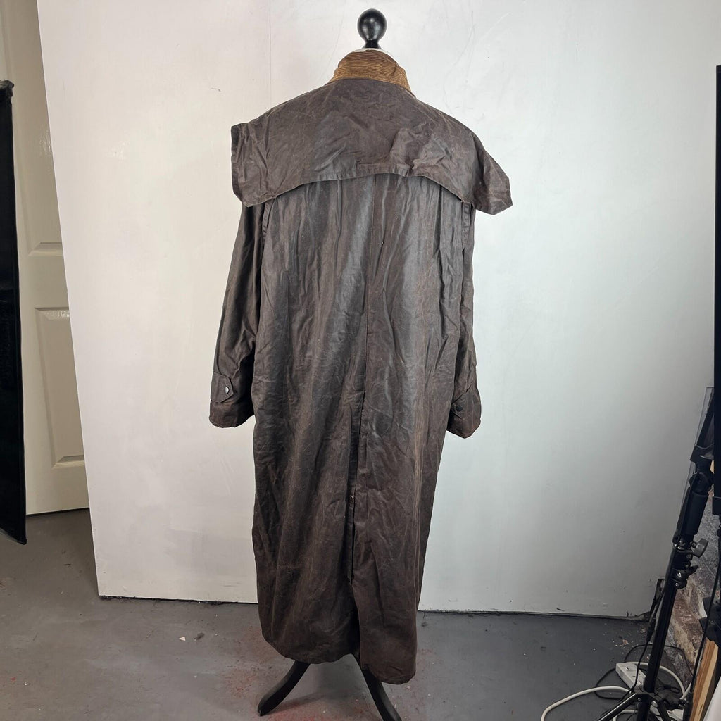 NKS Heavy Duty Brown Wax Waxed Stockman Riding Coat Jacket size XL