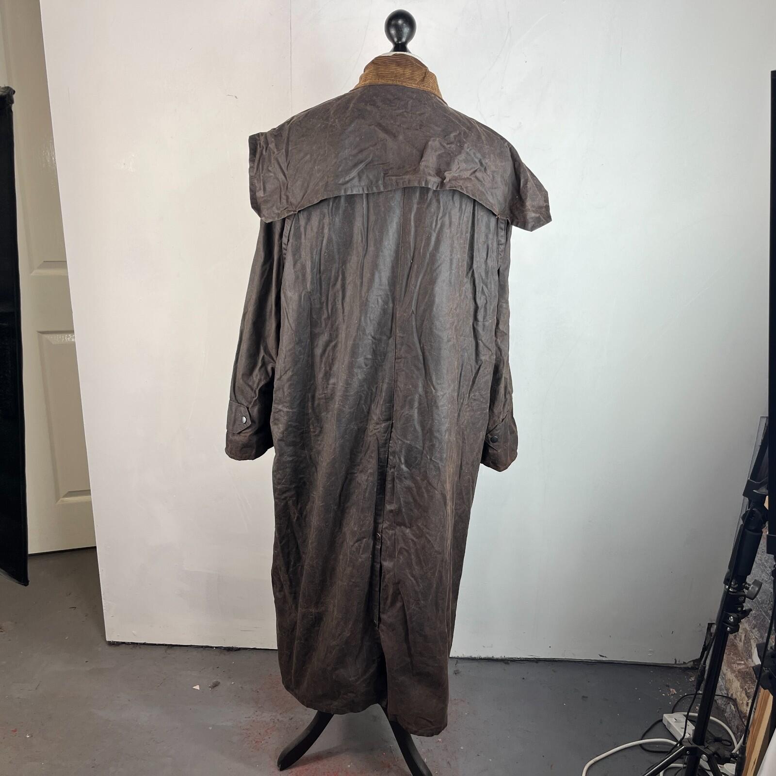 NKS Heavy Duty Brown Wax Waxed Stockman Riding Coat Jacket size XL