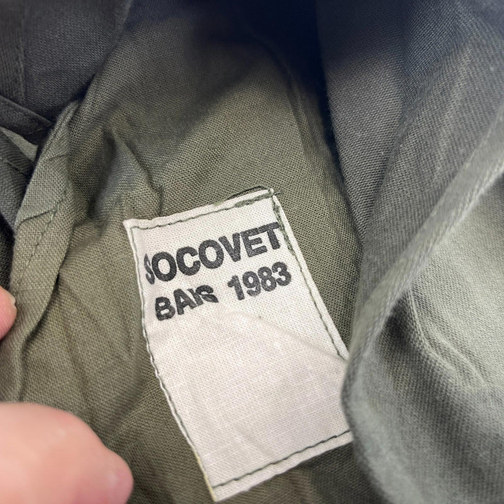 Vintage 1983 Socovet French Army Jacket Fatigue Smock Olive Green size 92C (M)