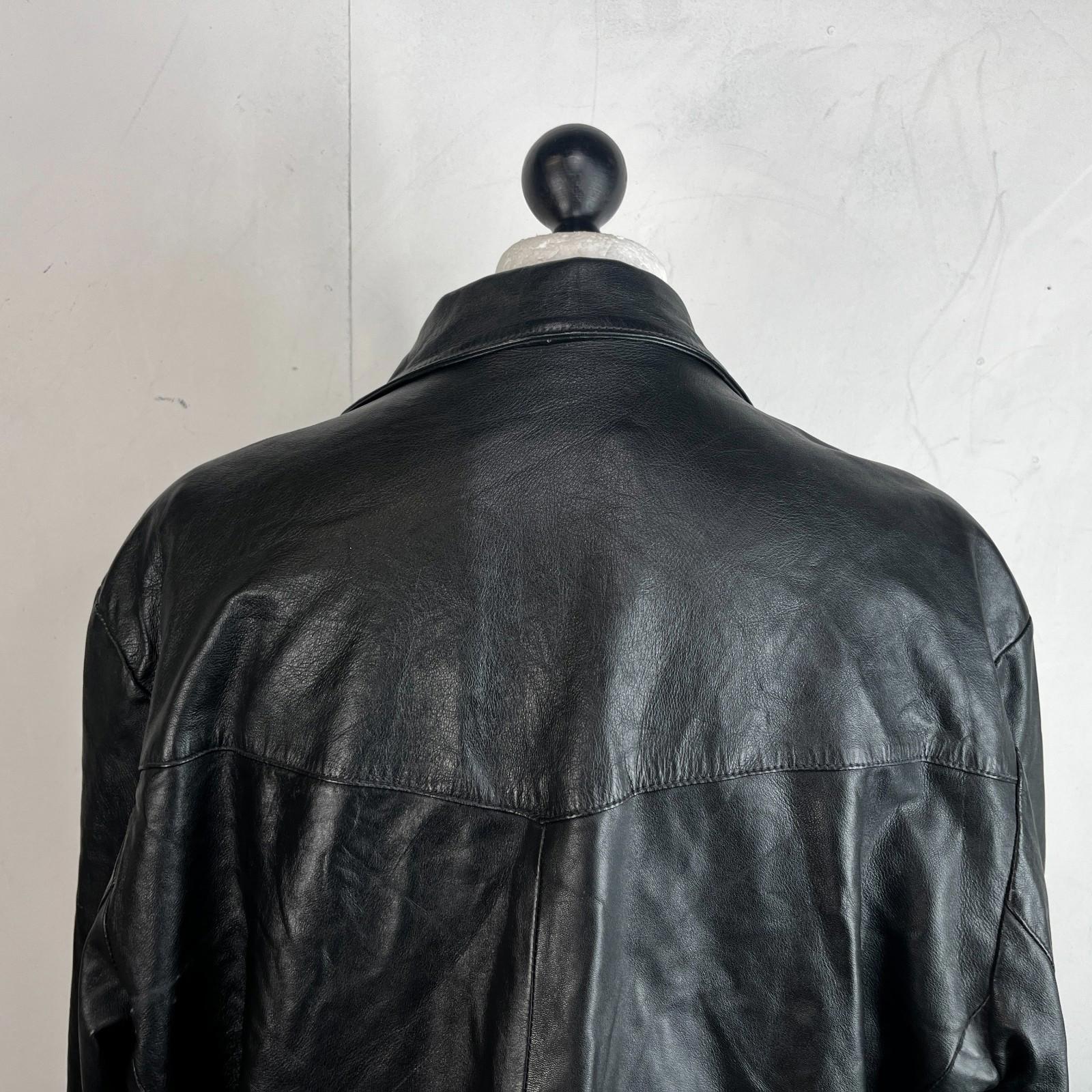 Calculus London Men's Soft Leather Jacket in Black size 2XL