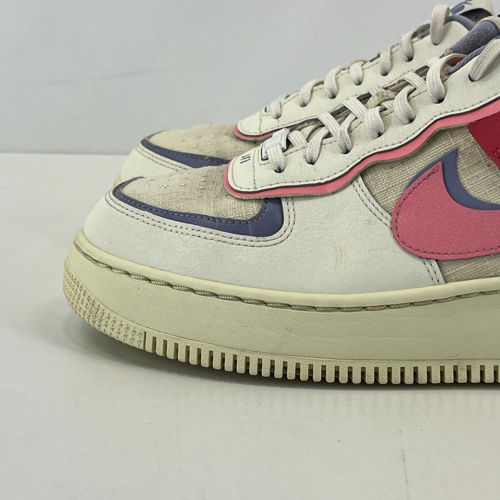 Nike Air Force 1 White Pink Purple Womens UK 8 Trainers AF1 DV7449-101