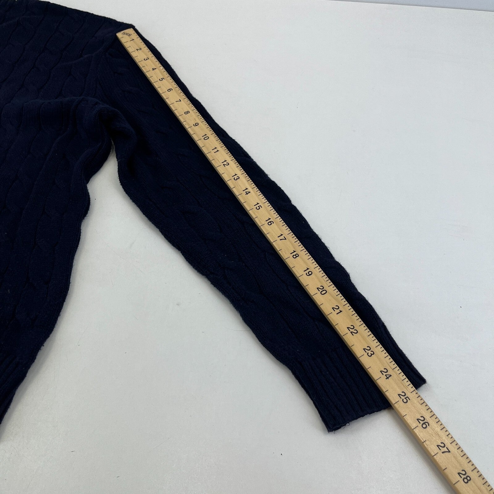 Polo Ralph Lauren 100% Cotton Jumper Men's size M Navy Blue Crew Neck Sweater