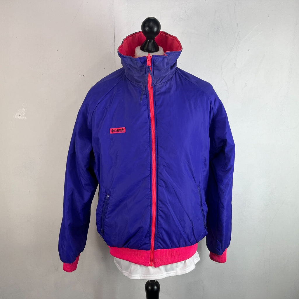 Vintage 1991 Columbia Reversible Ski/Snowboard Bomber Jacket Pink/Purple size L
