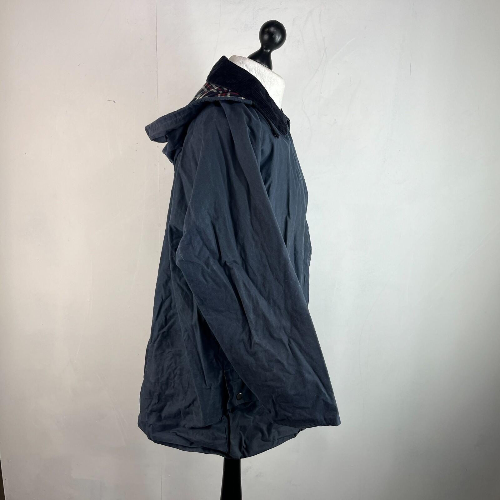 Oxford Women's Waterproof Wax Jacket in Blue with Hood size Large Ladies Vintage