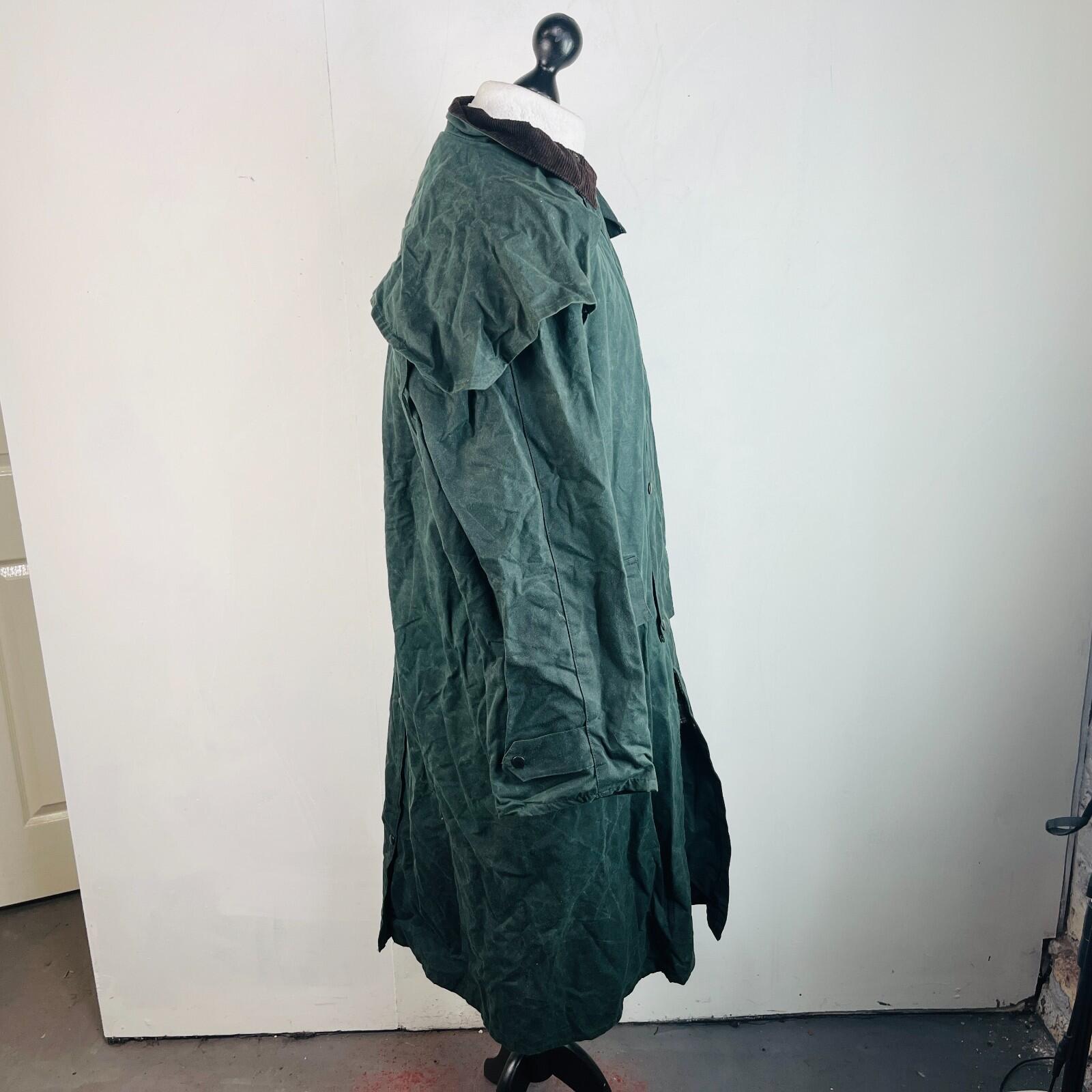 Chiori Women's Waxed Cotton Stockman Weather Jacket Green Long Riding Coat UK XL