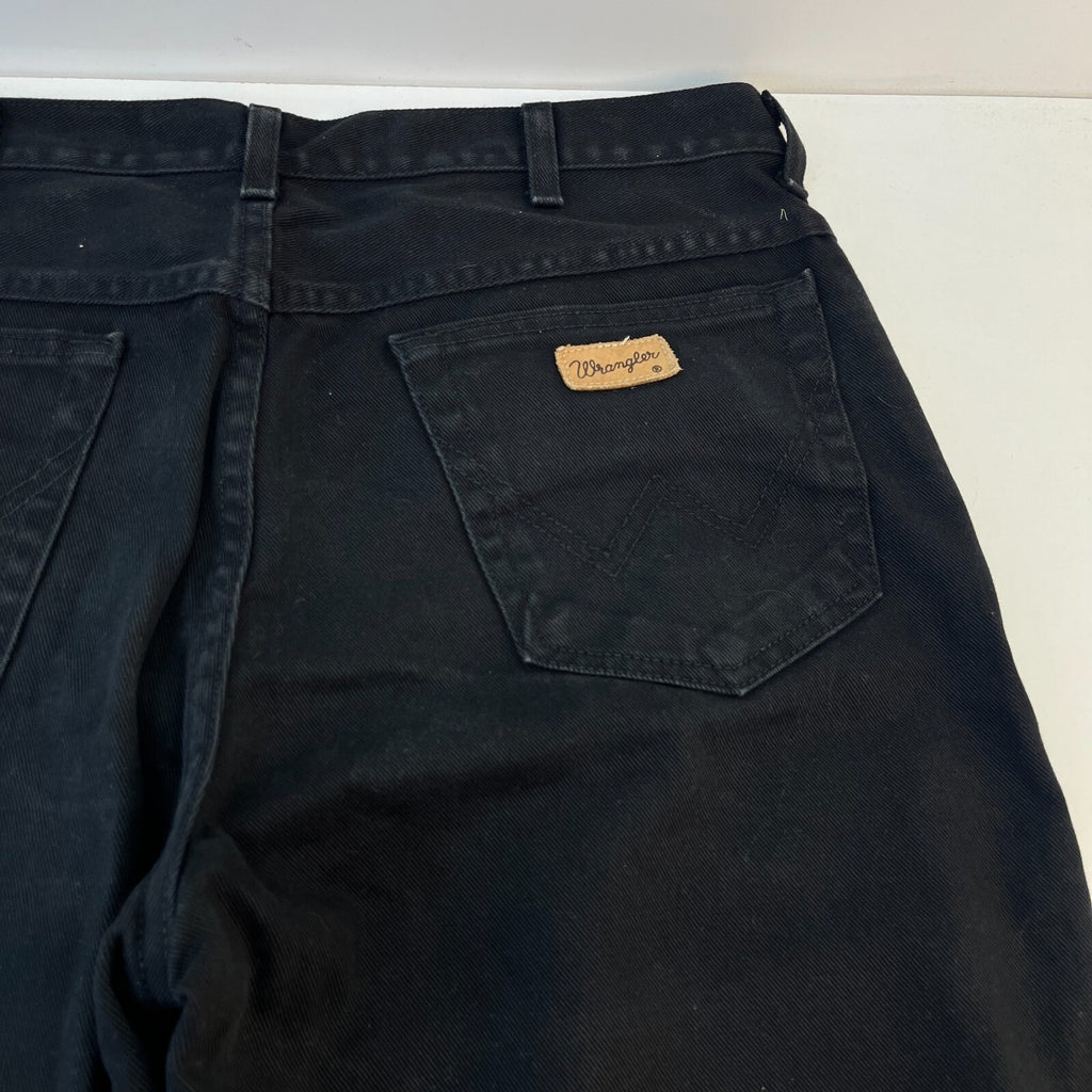 Wrangler Texas Black Denim Jeans Mens W38" L34" Straight Leg 100% Cotton - VGC