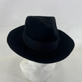 Palms Halt 100% Wool Handmade Textured Fedora Hat in Black size M 56