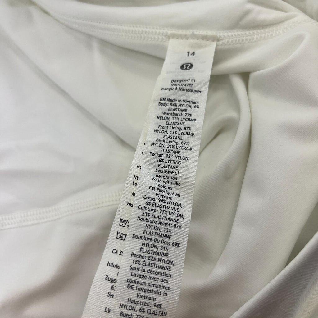 Lululemon Pace Rival MR Skirt Skort White Internal Shorts size US 14 UK 18 BNWT