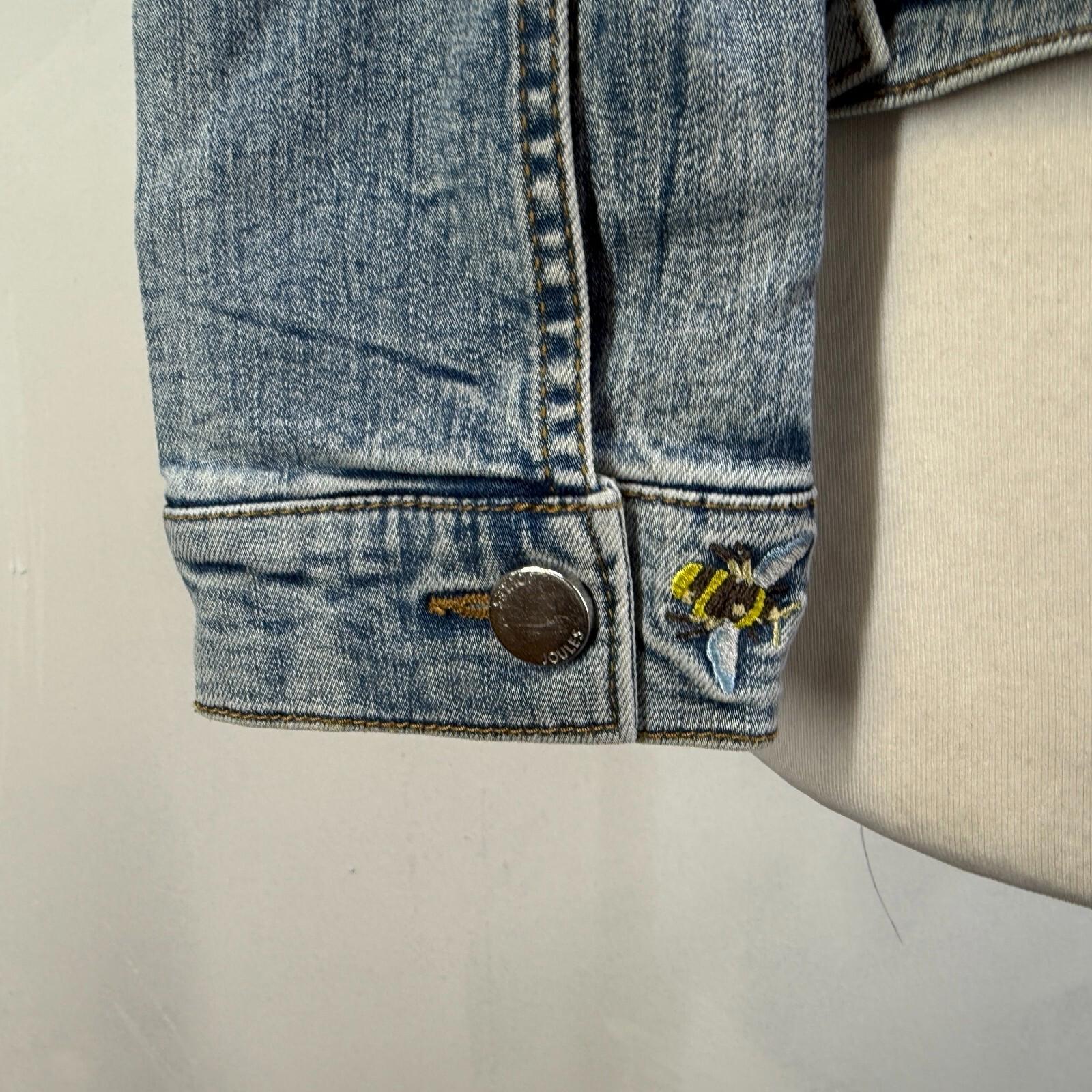 Joules Stretch Denim Jacket Mid Blue UK size 8 Women's with Pockets VGC