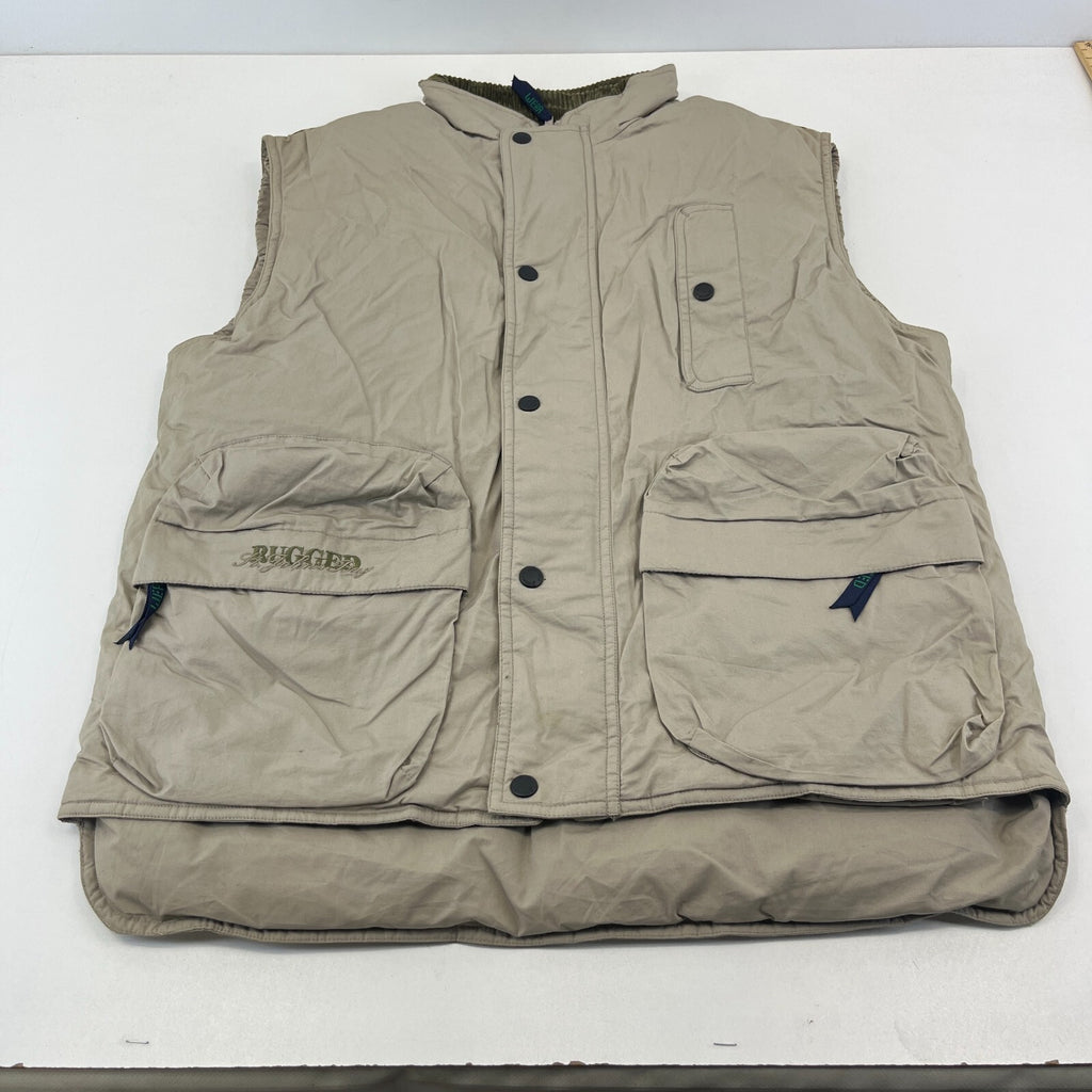 St John’s Bay Men’s Fishing Body Warmer Gilet Vest in Beige size Medium