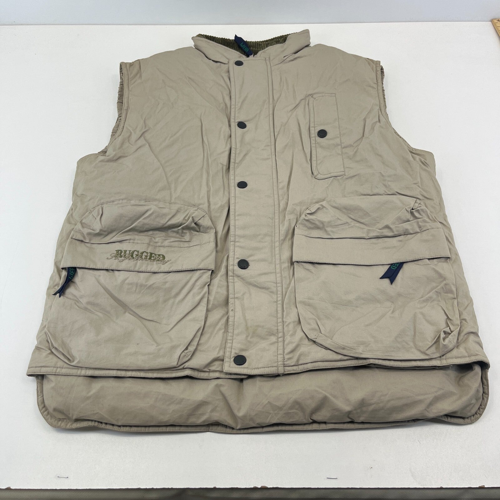 St John’s Bay Men’s Fishing Body Warmer Gilet Vest in Beige size Medium
