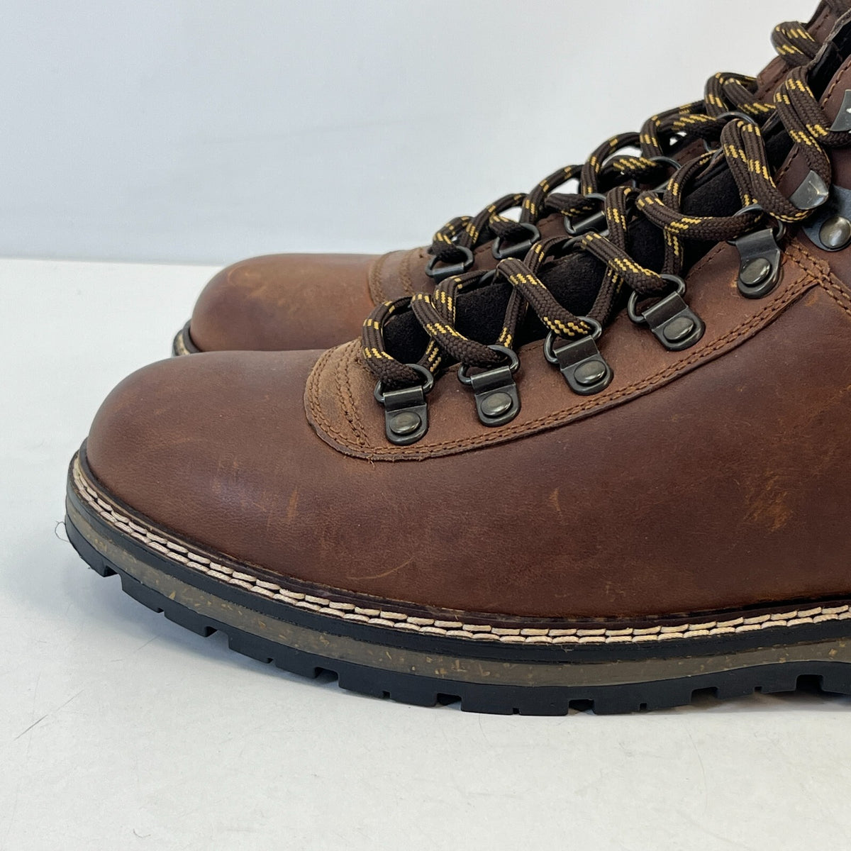 M&S Men's Leather Hiking Ankle Boots in Brown Waterproof Shock Resilient size 7