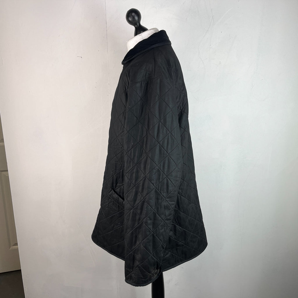Barbour Duracotton Polarfleece Quilted Jacket in Black size XL