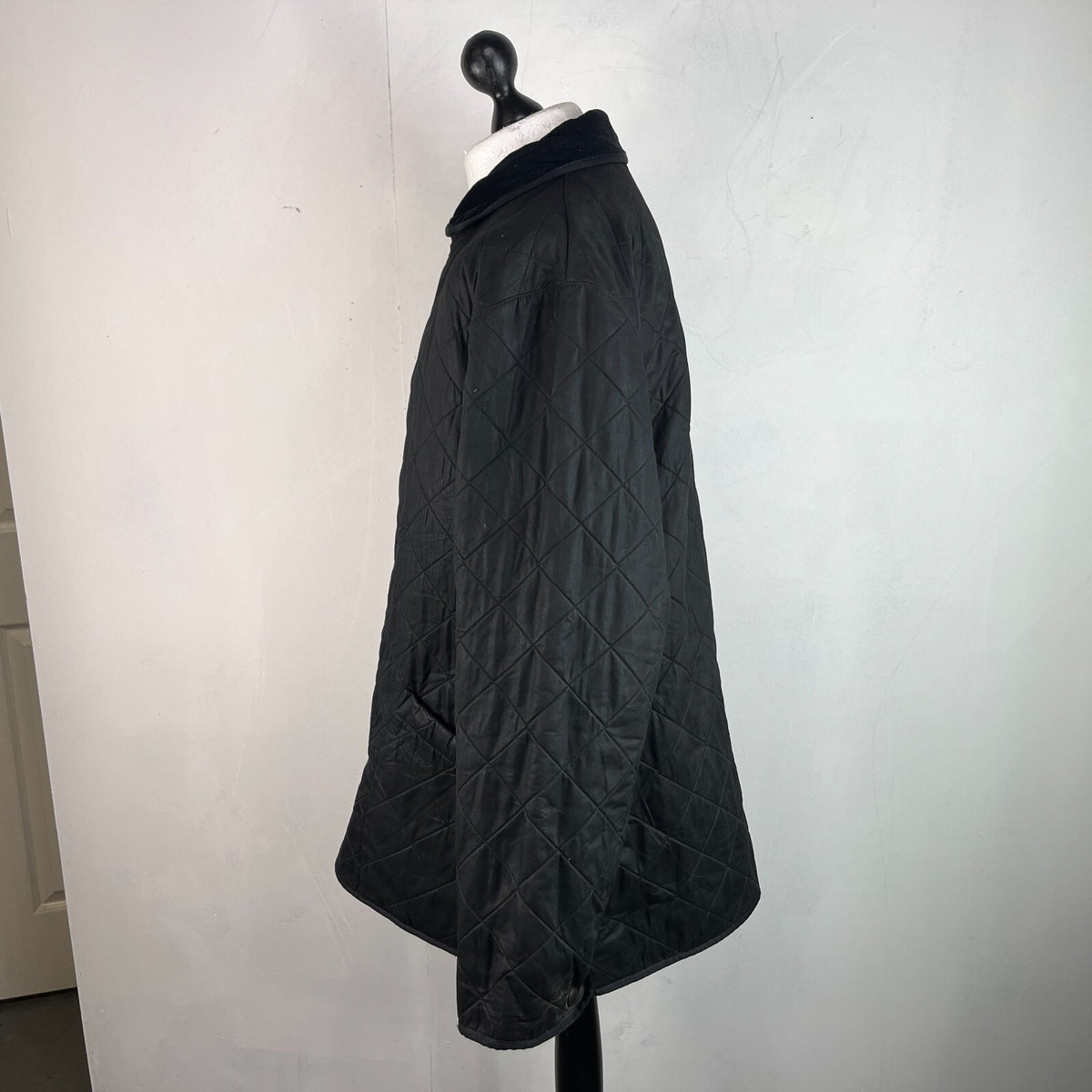 Barbour Duracotton Polarfleece Quilted Jacket in Black size XL