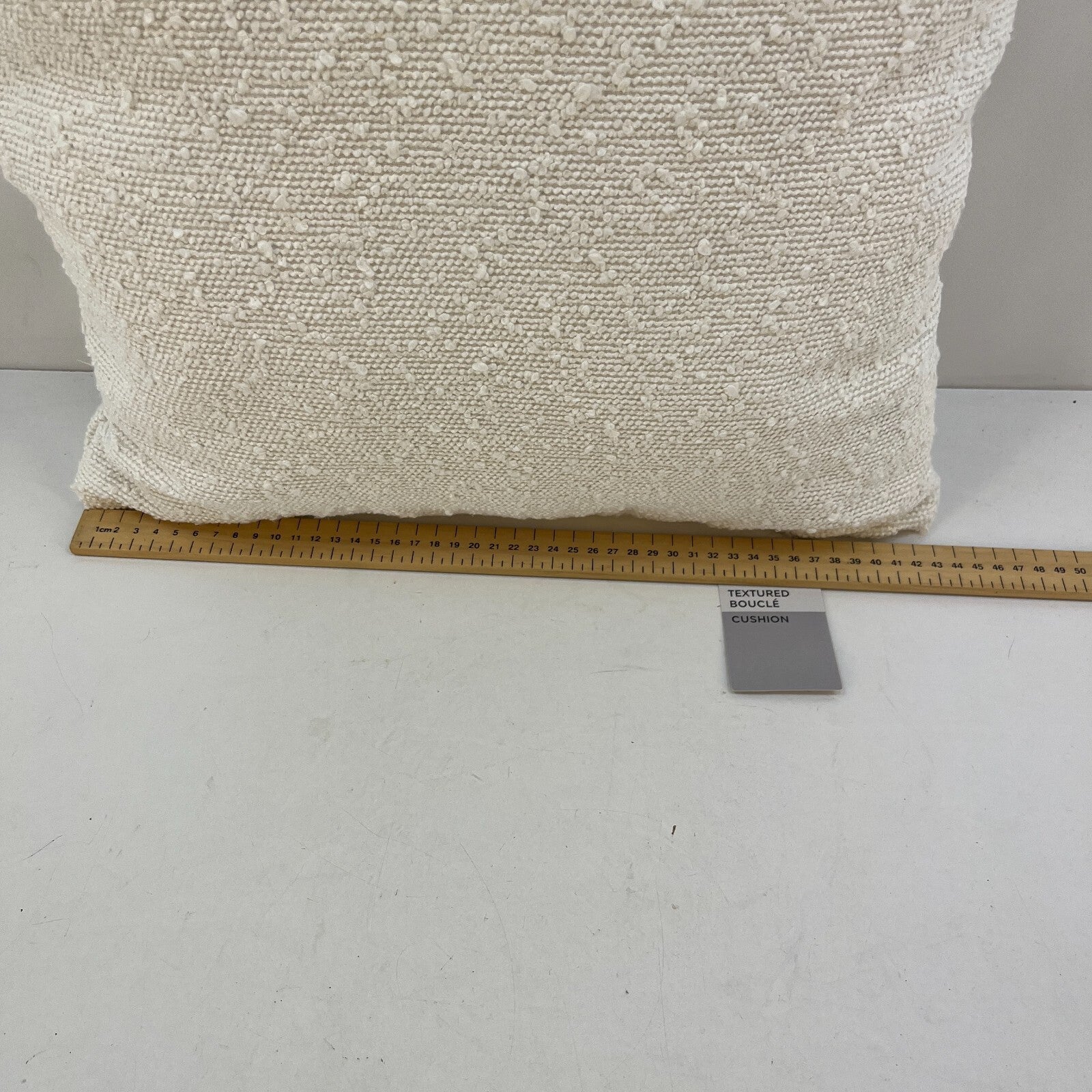 Marks and Spencer M&S Cotton Textured Boucle Cushion White Square 43cm - 17" New