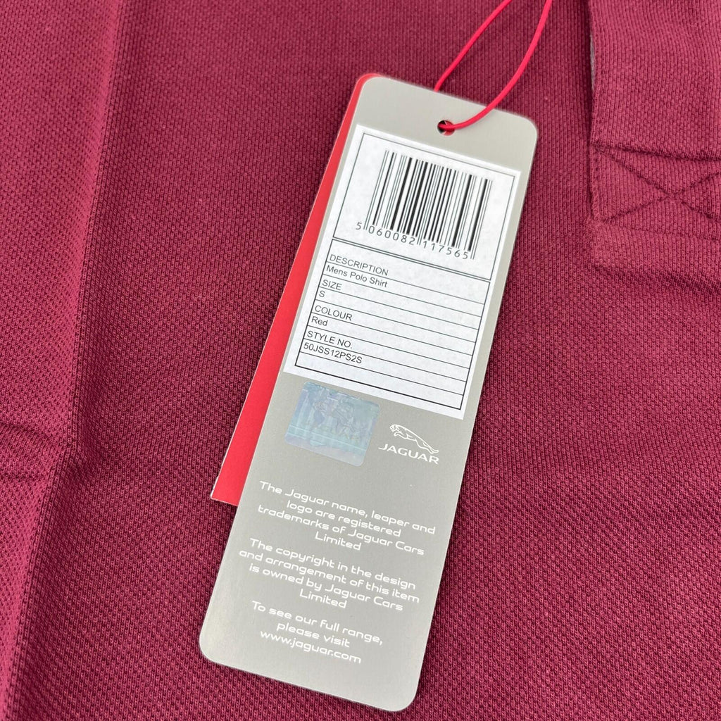 Genuine Jaguar Mens Core Polo Shirt in Maroon Burgundy Red size Small