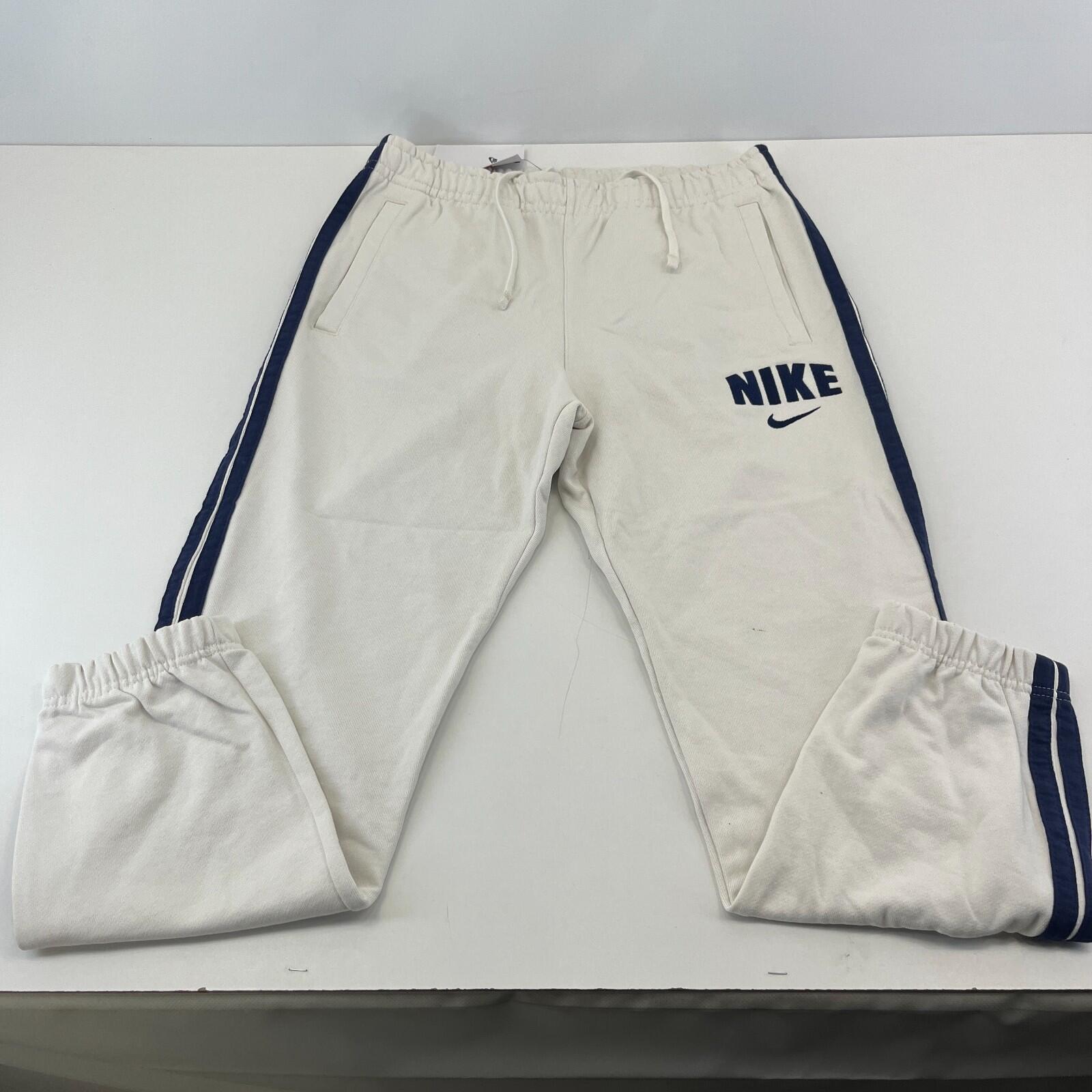 Nike Men's 100% Cotton Joggers Track Pants size Large in White