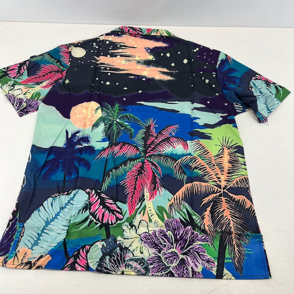 Tide Gloomy Bear AOP Short Sleeve Shirt Beach Palms Print size L - Sh*te Shirt