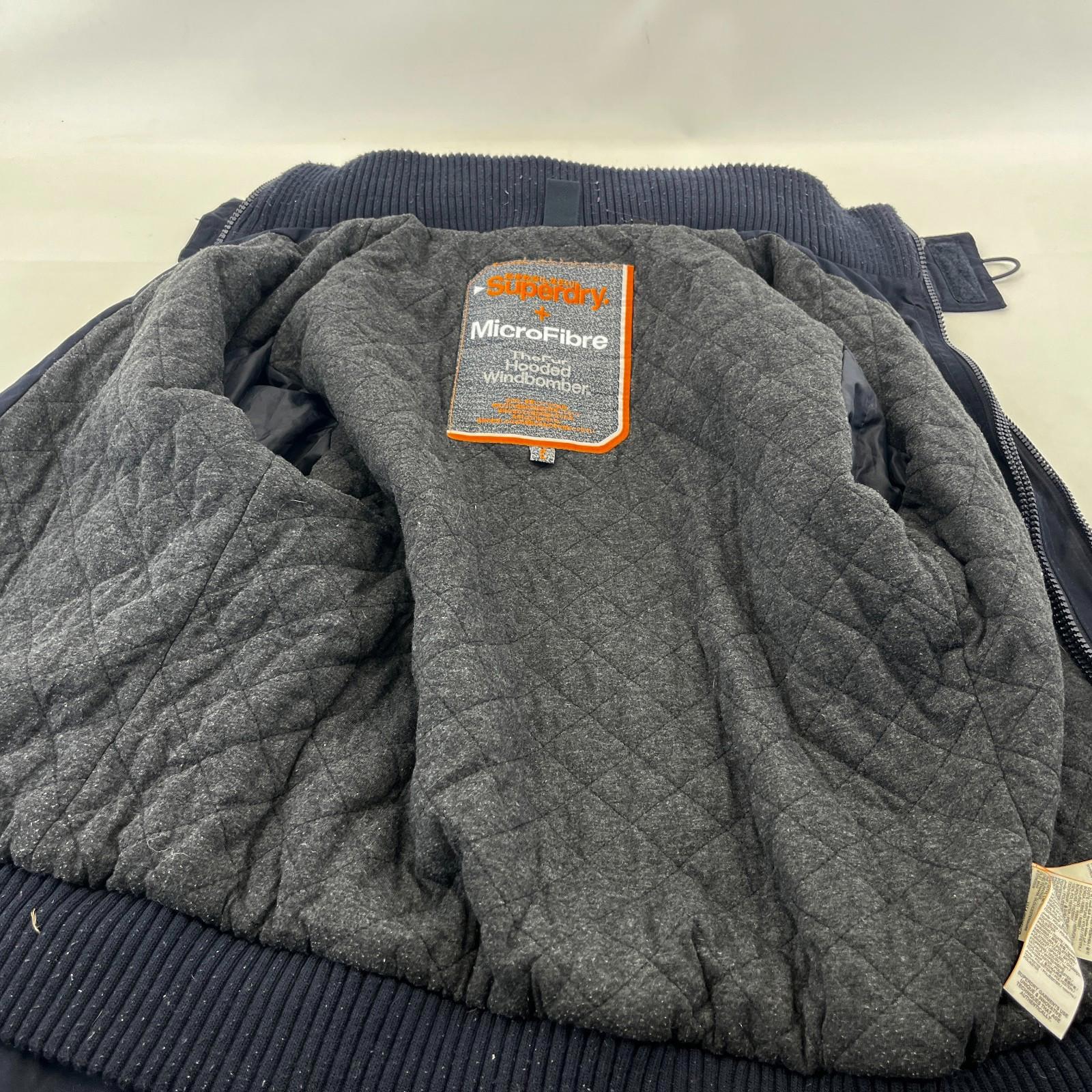 Superdry Microfibre  Windbomber Windbreaker Bomber Jacket size XL Navy Blue