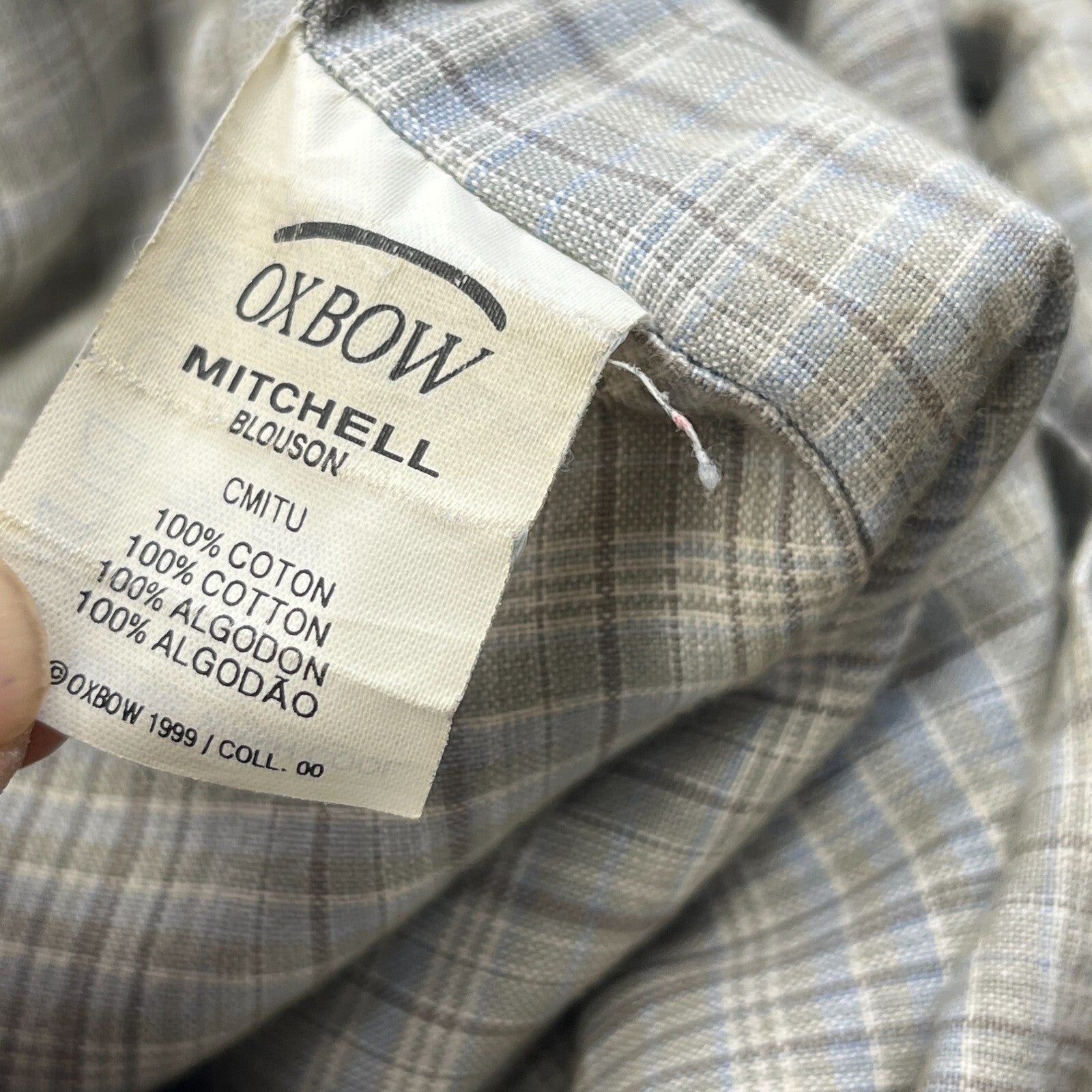 Oxbow Corduroy Trucker Chore Jacket US size L Blue Long Sleeve 100% Cotton