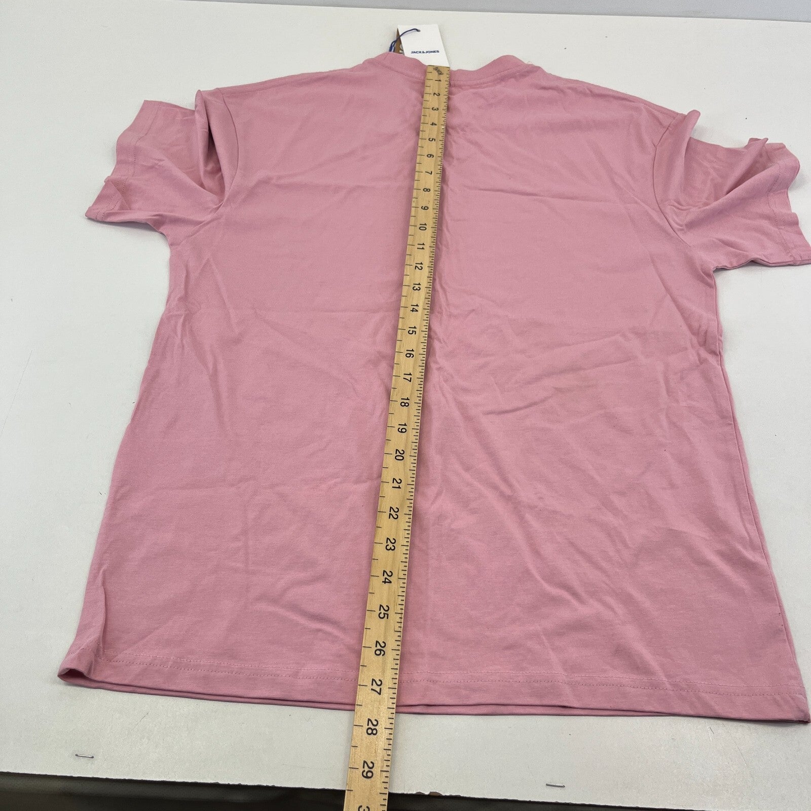 Jack & Jones Original Logo T-shirt Mens Crew Neck Print Cotton Tee Pink size M