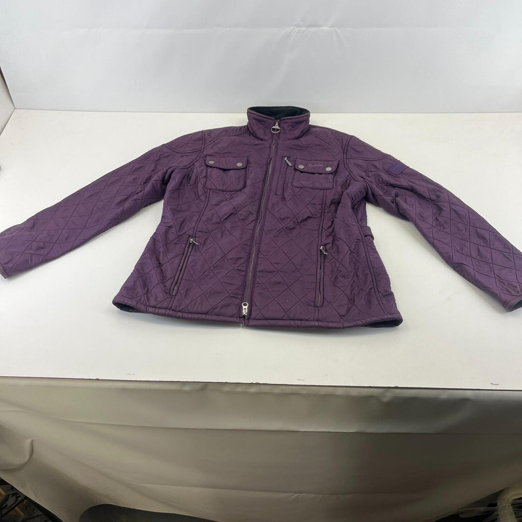 Barbour International Women's Quilted Jacket in Purple size 14 Fleece Lined