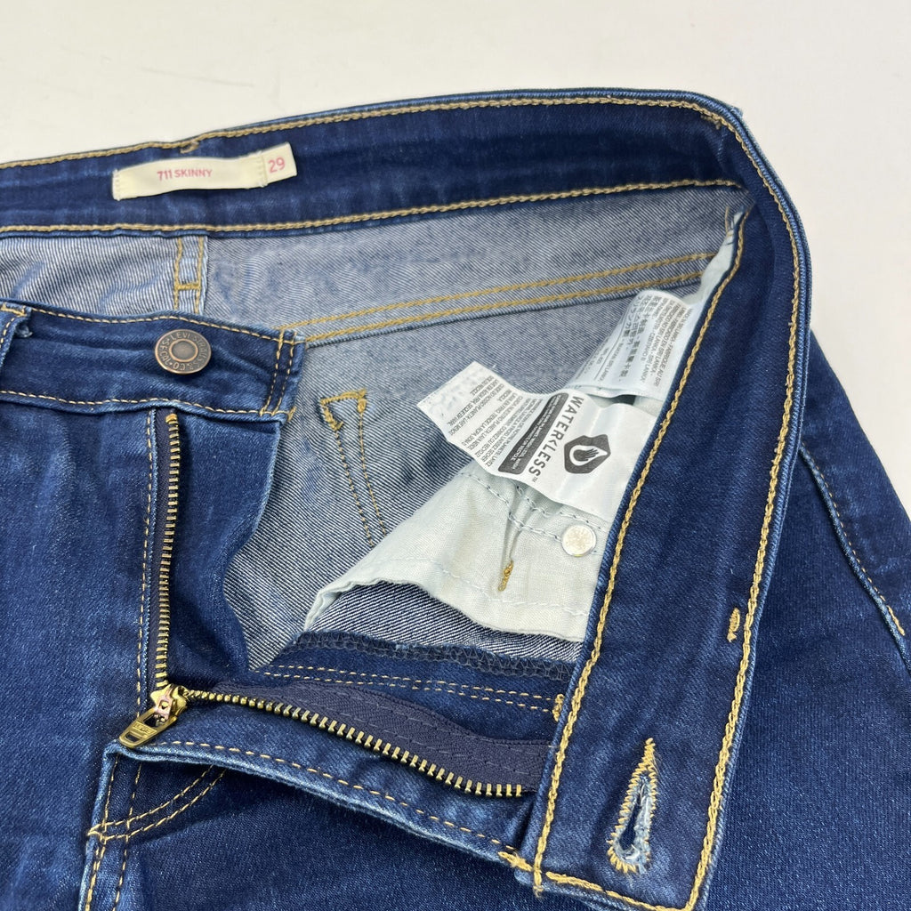 Vintage Levis 711 Skinny Jeans Dark Wash Slim Fit Women's W29" L32"