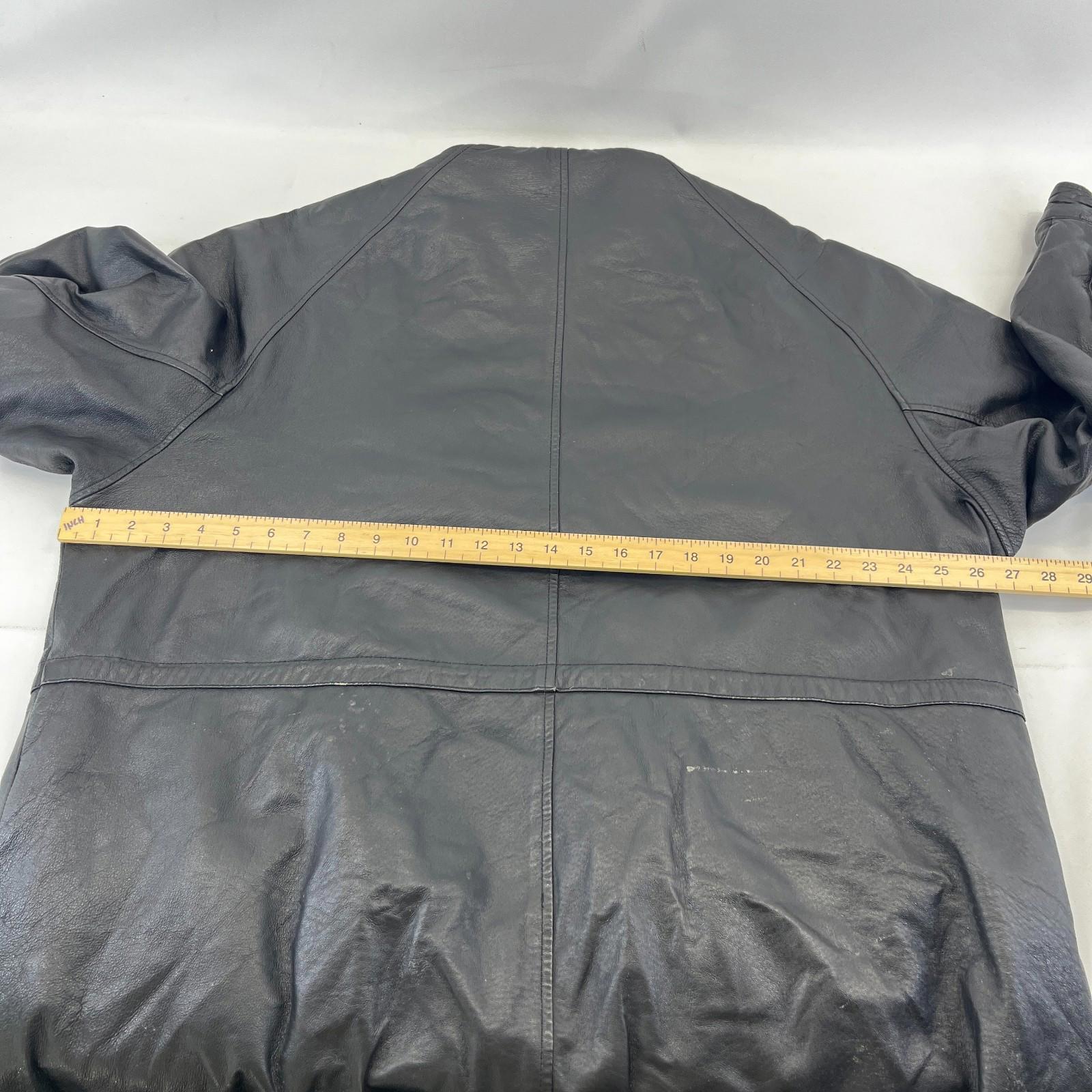 Paragon Mens Mid Length Leather Jacket Coat size XL in Black