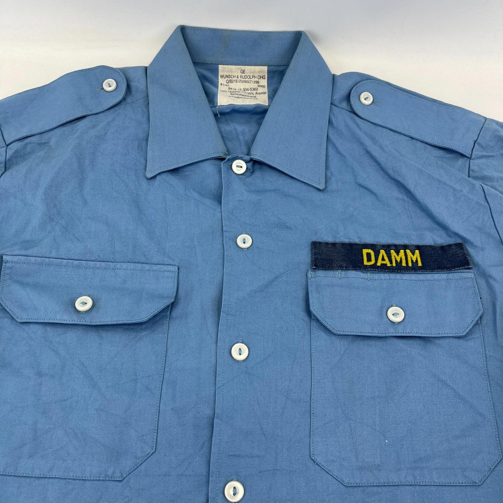 German Military Navy Men's Shirt Light Blue Long Sleeve size 41/42