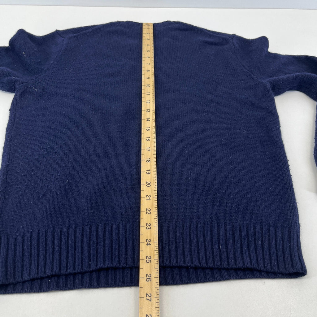 Polo Ralph Lauren Jumper Womens Medium Navy Blue Bear Wool Knit Pullover Sweater