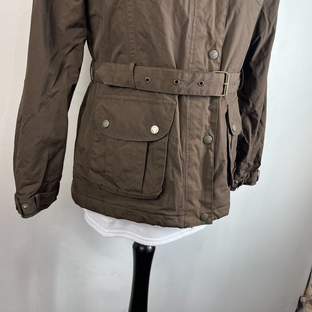 Rydale Women's Quilted Country Wear Jacket with Belt size Large Dark Brown
