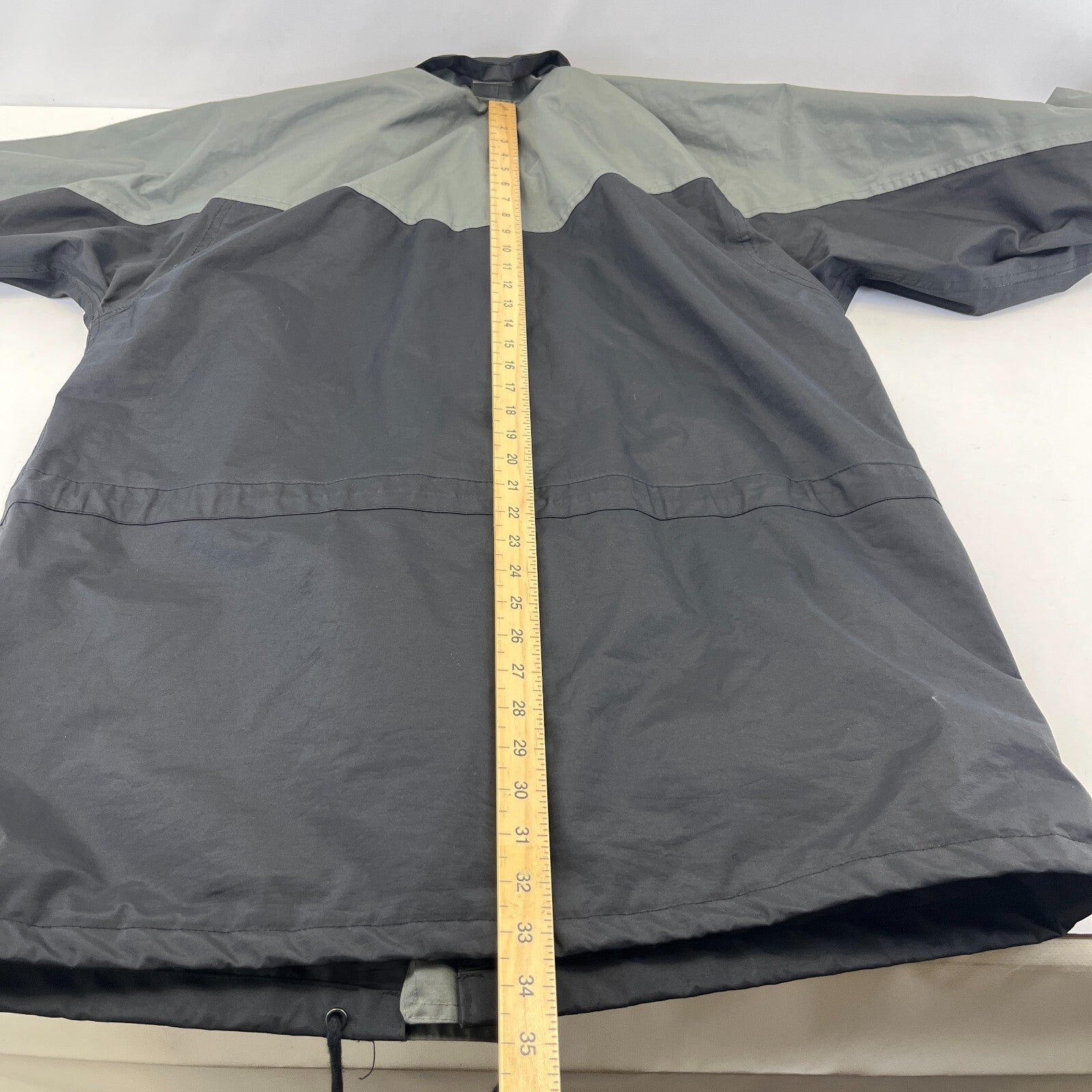 Trojan Men's Waterproof Raincoat Jacket with Hood size Medium Black & Grey