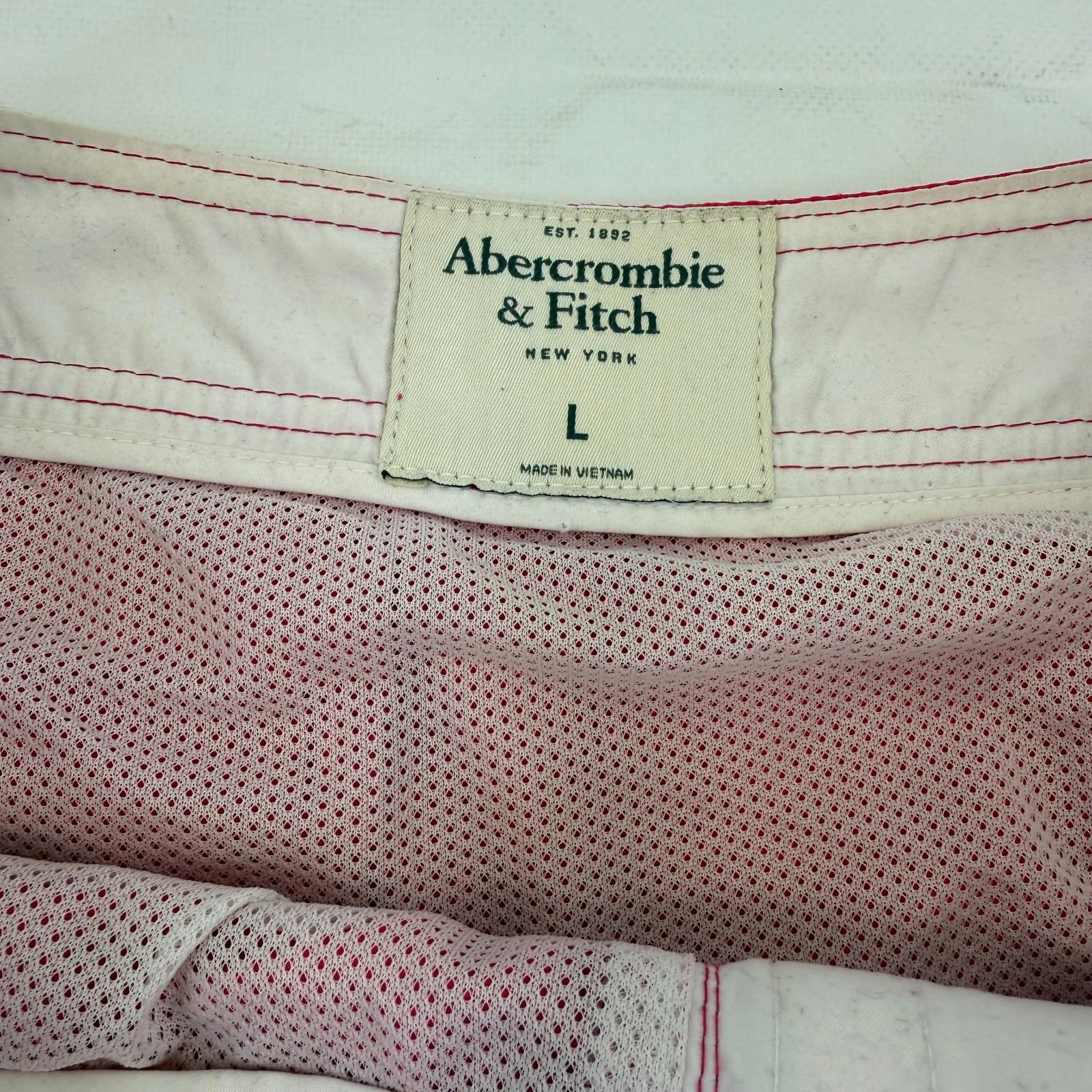 Abercrombie & Fitch Men's Shorts Bright Pink Beach Board Swim Trunks size L Slim