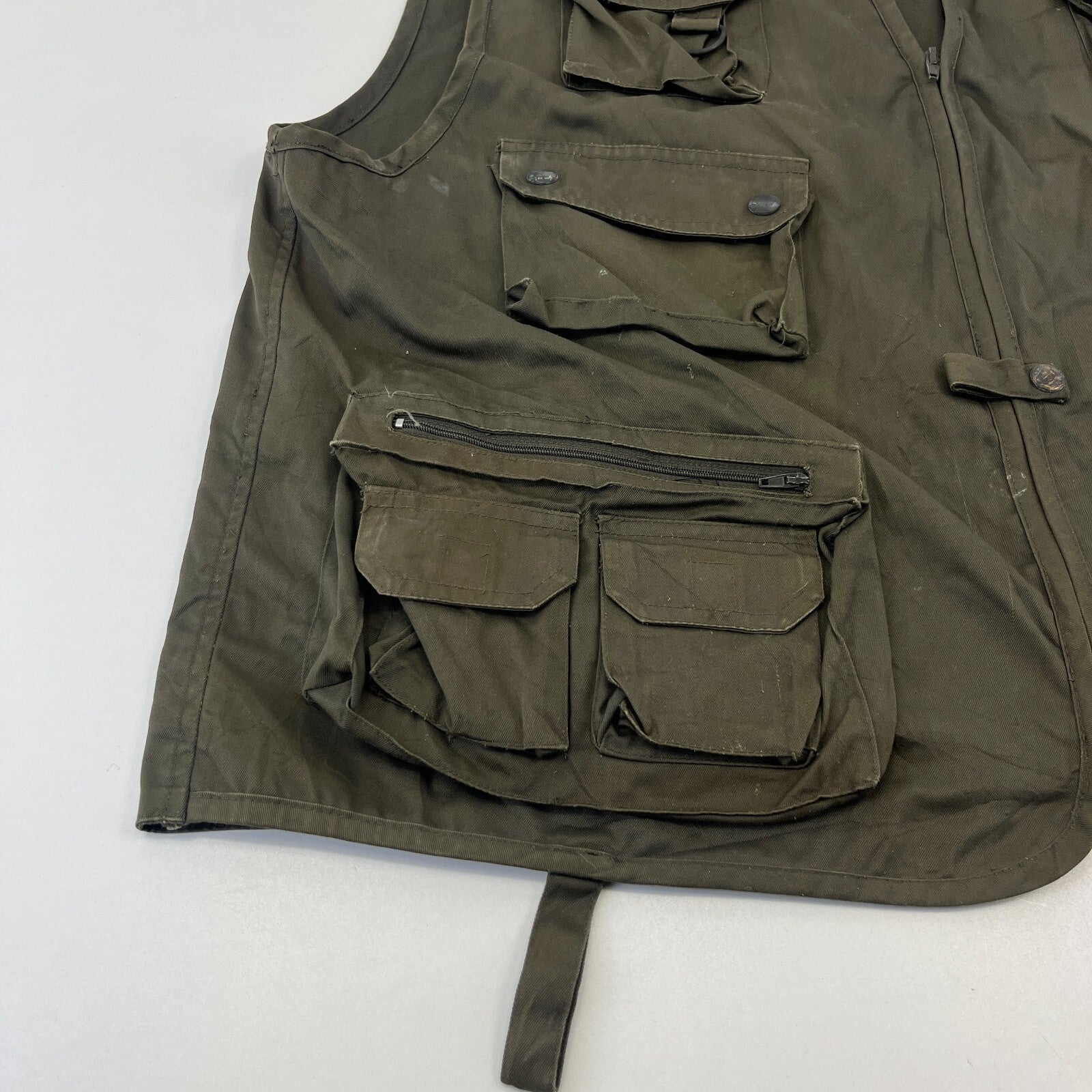 Khaki Green Men's Fishing Vest Gilet Hunting Shooting Multi Pocket size 4XL