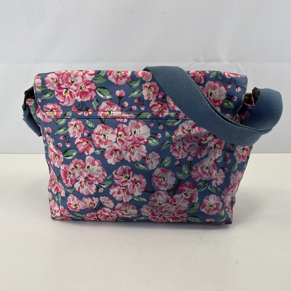 Cath Kidston Medium Crossbody Bag Shoulder Blue Pink Floral Foldover