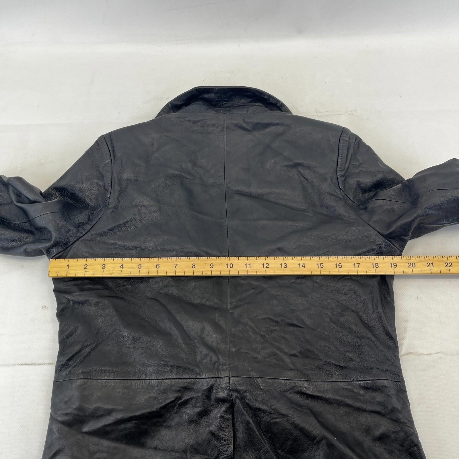 Vintage Barneys Women’s Lamb's Leather Jacket Black size 14 Biker