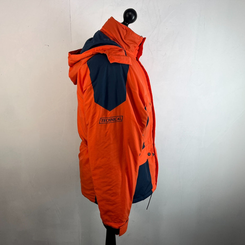 Vintage No Where Recco Ski Coat Jacket Orange/Blue Women's US 15/16 UK 18/20