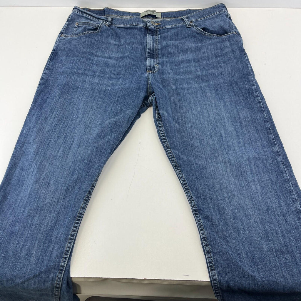 Wrangler Men's Blue Straight Leg Stretch Denim Jeans W42" L32"