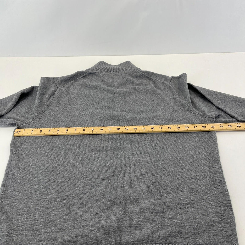 Tommy Hilfiger Mens 1/4 Zip Jumper Sweater XL Grey Funnel Neck