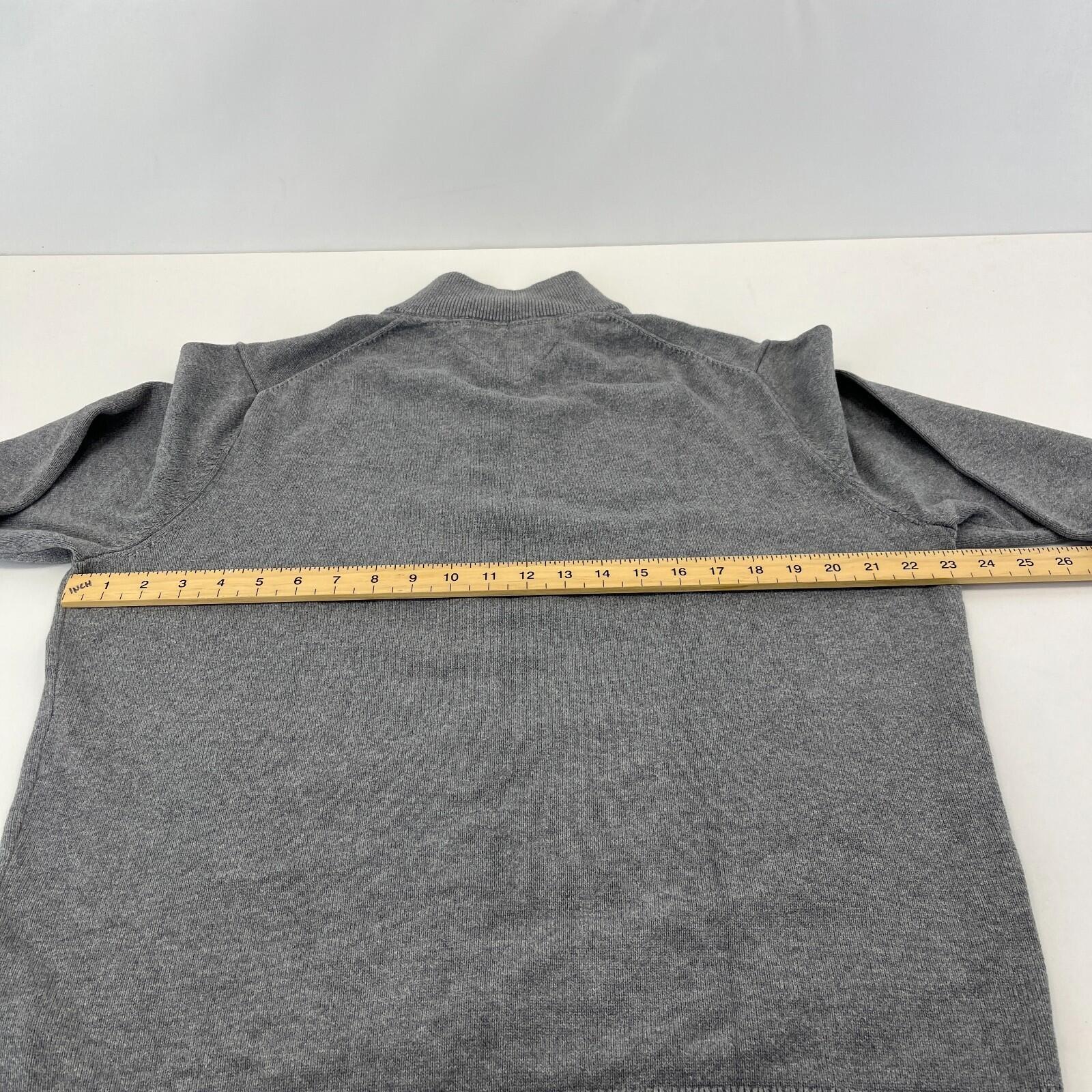 Tommy Hilfiger Mens 1/4 Zip Jumper Sweater XL Grey Funnel Neck