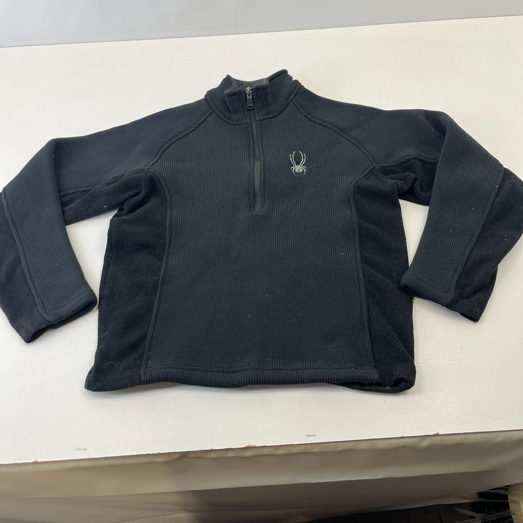 Spyder Quarter Zip Fleece Lined Pullover Top in Black size Small