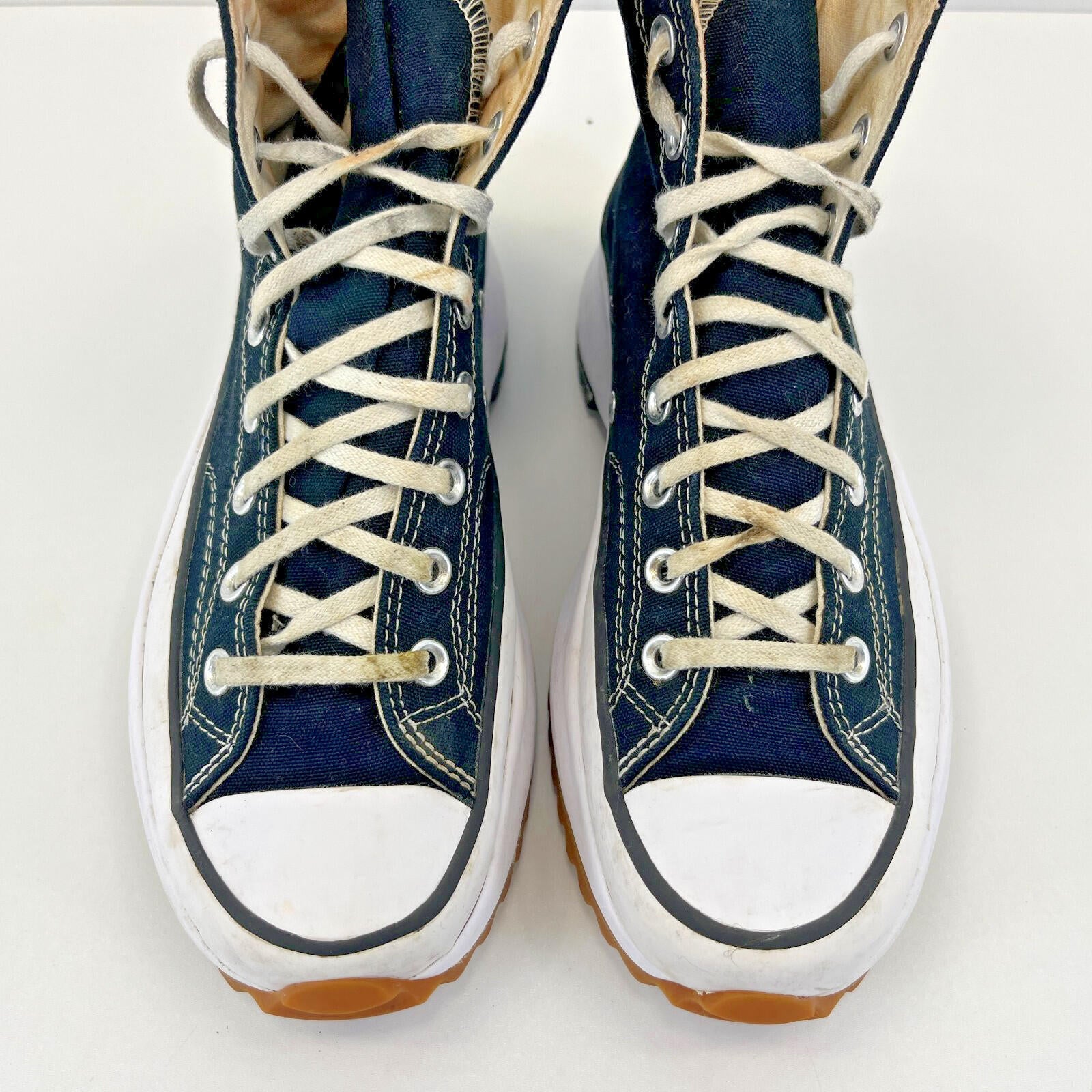 Converse Run Star Hike Hi Top Trainers Chunky Platform Black Canvas UK 8.5 EU 43