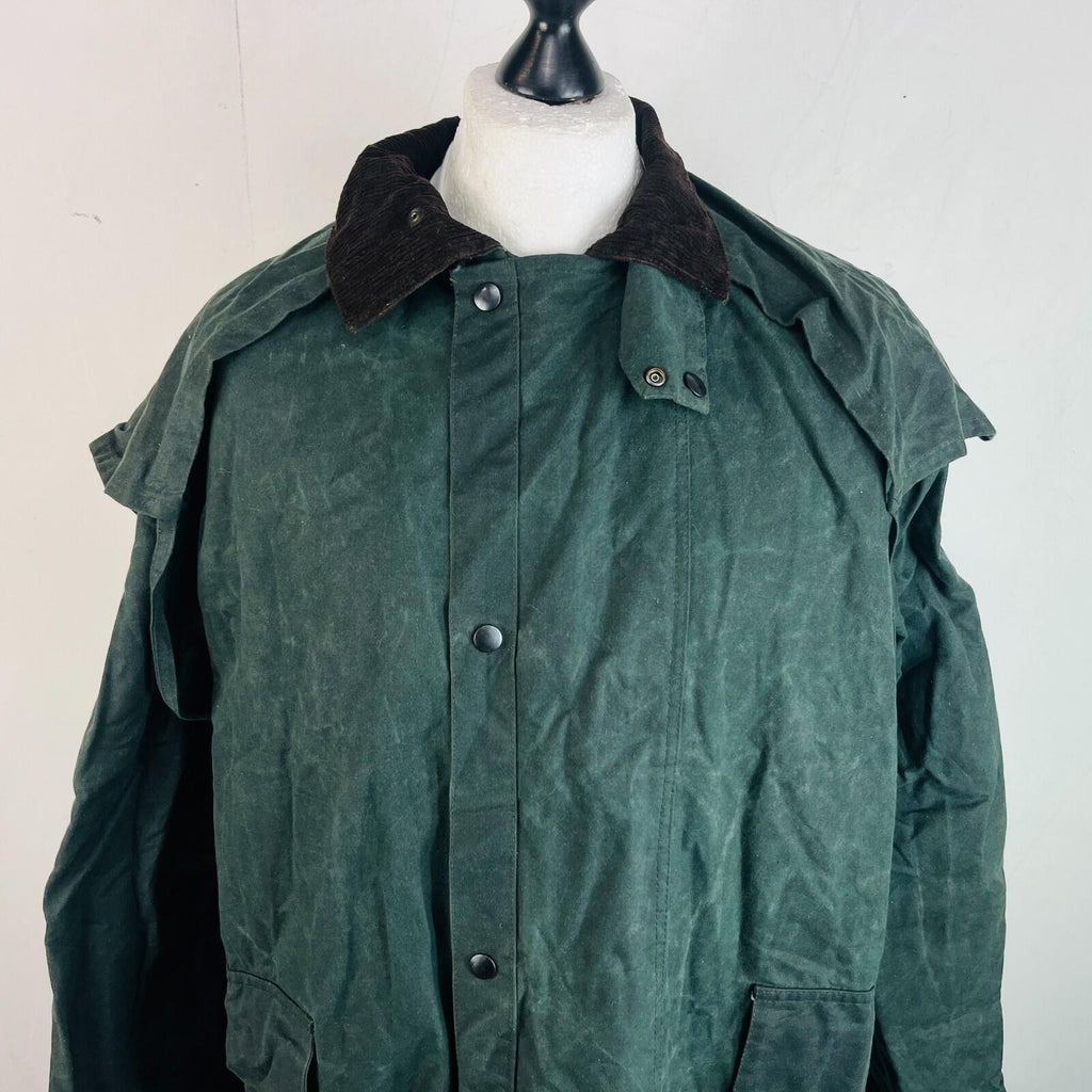 Chiori Women's Waxed Cotton Stockman Weather Jacket Green Long Riding Coat UK XL