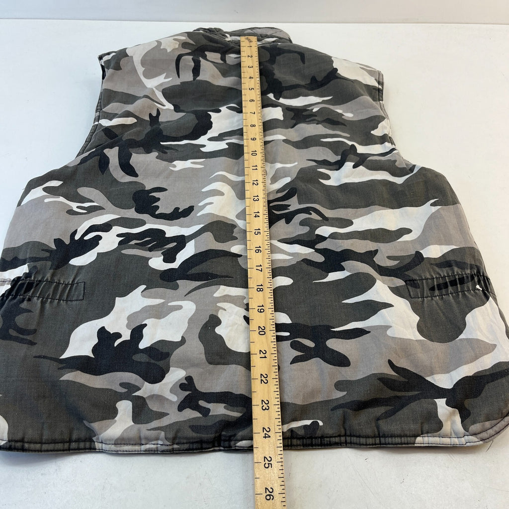 Men's Snow Camouflage Cargo Padded Quilted Gilet Body Warmer size M Fishing Wear