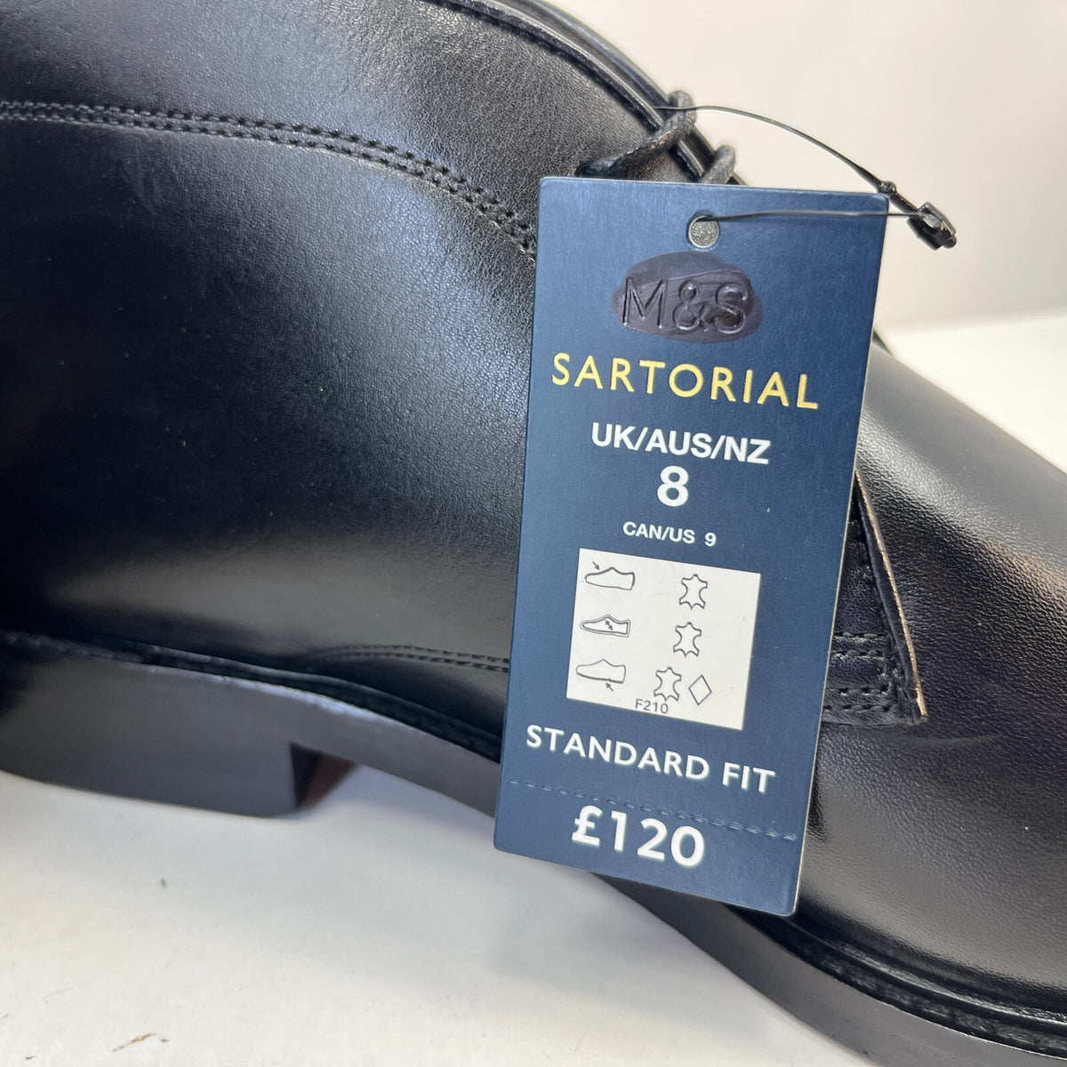 Marks & Spencer Sartorial Black Leather Smart Luxury Boots UK 8 RRP £120 New