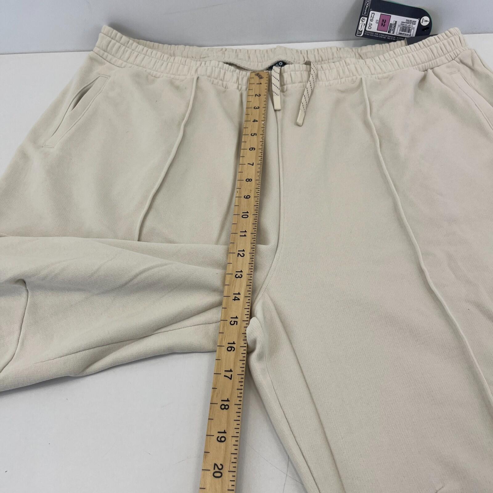 M&S Ladies Goodmove Parachute Joggers Cuffed Trousers Pants Cream UK size 22 New