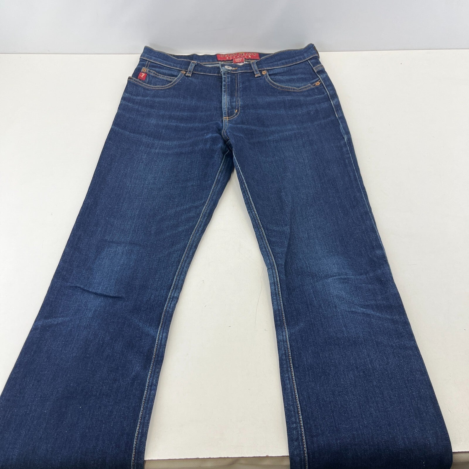 Guess Mens Jeans W29" L33" Dark Blue Medium Rise Stretch Denim